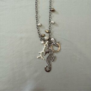 Chico's Silver Seahorse and Starfish Necklace